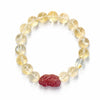 Yellow Citrine Pixiu Bracelet Collection — Natural Asai Crystal Charms For Wealth & Protection