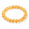 Natural Citrine Bead Bracelet 8mm & 10mm — Ice-Clear Yellow Crystal For Prosperity