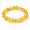 Natural Citrine Bead Bracelet 8mm & 10mm — Ice-Clear Yellow Crystal For Prosperity