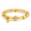 Citrine & Tiger Eye Wealth Charm Bracelet — Natural Tower Crystal With Gold Rutile Beads