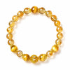 Citrine & Tiger Eye Wealth Charm Bracelet — Natural Tower Crystal With Gold Rutile Beads