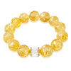Eastern Sea Citrine Crystal Bracelet — Natural Yellow Tower Stone With Zircon Charm Buddha Tibet