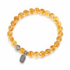 Crushed Silver & Citrine Bead Bracelet — Sparkle Chain With Yellow Tower Crystal