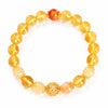 Citrine & Gold Rutile Luck Bead Bracelet — Natural Yellow Crystal With Golden Thread Inclusions