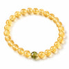 Citrine Bracelet With 5 Stone Pairings — Green Phantom, Agate, Sandalwood, Amber & Tiger Eye