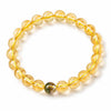 Citrine Bracelet With 5 Stone Pairings — Green Phantom, Agate, Sandalwood, Amber & Tiger Eye