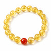 Citrine Bracelet With 5 Stone Pairings — Green Phantom, Agate, Sandalwood, Amber & Tiger Eye