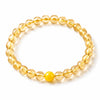 Citrine Bracelet With 5 Stone Pairings — Green Phantom, Agate, Sandalwood, Amber & Tiger Eye