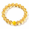 Citrine Bracelet With 5 Stone Pairings — Green Phantom, Agate, Sandalwood, Amber & Tiger Eye