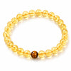 Citrine Bracelet With 5 Stone Pairings — Green Phantom, Agate, Sandalwood, Amber & Tiger Eye
