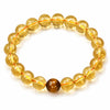 Citrine Bracelet With 5 Stone Pairings — Green Phantom, Agate, Sandalwood, Amber & Tiger Eye