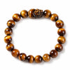 Yellow Tiger Eye Pixiu Bracelet — Natural Beads With Carved Wealth Symbol Charm