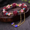 Multi - Wrap Garnet & Mixed Stone Bracelet — Layered Bead Stack in Blue, Pink & Purple - Fashion PinkBuddha Tibet