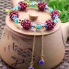 Multi - Wrap Garnet & Mixed Stone Bracelet — Layered Bead Stack in Blue, Pink & Purple - Fashion PinkBuddha Tibet