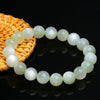 Green Moonstone Bracelet — 7A Natural Stone Beads, Rare Color Variant Buddha Tibet