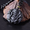 Black Obsidian Ganesha Pendant Necklace — Obstacle Remover & Wealth Guardian