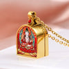 Tibetan Ghau Locket Necklace — Opening Shrine Pendant with Thangka Deity Art Buddha Tibet