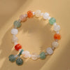 Xinjiang Gold-Silk Jade Pumpkin Bead Bracelet — Natural Gobi Desert Stone, Unisex Buddha Tibet