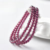 Purple-Red Garnet Bead Bracelet — Fine Beads for Stacking