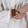 Aged Peach Wood 108-Bead Mala Bracelet — Traditional Wood Prayer Beads for Protection & Daily Practice Buddha Tibet