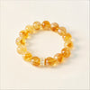 Eastern Sea Citrine Crystal Bracelet — Natural Yellow Tower Stone With Zircon Charm