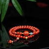 Liangshan South Red Agate & Jadeite Double-Loop Bracelet — Persimmon Red, Mountain Stone