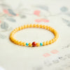 Turquoise, Red Agate & Yellow Jade Bead Bracelet — Three Stones, One Quiet Harmony