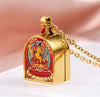 Tibetan Ghau Locket Necklace — Opening Shrine Pendant with Thangka Deity Art Buddha Tibet