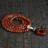 Tibetan Yak Bone Mala — 108-Bead Prayer Strand with Dzi Bead Pendant Buddha Tibet