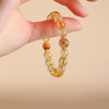 Citrine & Gold Rutile Luck Bead Bracelet — Natural Yellow Crystal With Golden Thread Inclusions