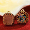 Tibetan Mini Tsa-Tsa Thangka Pendant — Hand-Painted Sacred Icon in Leather Casing Buddha Tibet
