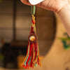 Hand-Painted Thangka Tassel Charm — Bag & Key Pendant with Tibetan Guardian Figures Buddha Tibet