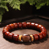Buddha Tibet Yak Bone Bracelet - Dzi & Tiger Eye Accents