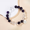 Zodiac White Crystal Bead Bracelet — Natural Stone Stretch Bracelet by Birth Sign