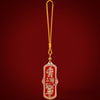 Brass Cinnabar Zhong Kui Charm Keychain — Taoist Protective Amulet For Keys, Bag & Home