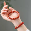 South Red Agate Bracelet — Full-Color Persimmon Red, the Real Thing