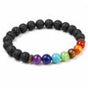 7 Chakra Bracelet - Lava Stone Energy Flow & Grounding Buddha Tibet