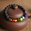 7 Chakra Bracelet - Lava Stone Energy Flow & Grounding - Buddha Tibet xd00082