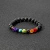 7 Chakra Bracelet - Lava Stone Energy Flow & Grounding - Buddha Tibet xd00082