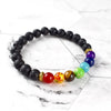 7 Chakra Bracelet - Lava Stone Energy Flow & Grounding - Buddha Tibet xd00082