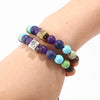 7 Chakra Natural Stone Bracelet – Om & Tree of Life Gold Charm | Energy Healing Adjustable Braided Bracelet - Buddha Tibet xd00102