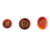 7-Chakra Rune Stone Set — Engraved Agate for Meditation & Energy Work - Large Round Disc (7 pcs)Buddha Tibet