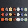 7-Chakra Rune Stone Set — Engraved Agate for Meditation & Energy Work - Large Round Disc (7 pcs)Buddha Tibet