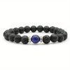 7-Chakra Volcanic Lava Stone Bracelet — Natural Beads for Meditation - Dark Blue ImperialBuddha Tibet