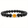 7-Chakra Volcanic Lava Stone Bracelet — Natural Beads for Meditation - Flower AmberBuddha Tibet