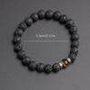 7-Chakra Volcanic Lava Stone Bracelet — Natural Beads for Meditation - Yellow Tiger EyeBuddha Tibet
