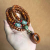 Tibetan Yak Bone Mala — 108-Bead Prayer Strand with Dzi Bead Pendant Buddha Tibet
