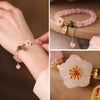 Rose Quartz Peach Blossom Bracelet — Chinese-Style Bead Strand for Love Luck & Prosperity Buddha Tibet
