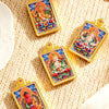 Tibetan Thangka Tsa-Tsa Pendant — Hand-Painted Deity Amulet in Gold-Plated Frame Buddha Tibet