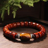 Buddha Tibet Yak Bone Bracelet - Dzi & Tiger Eye Accents